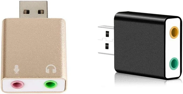 Alt view image 3 of 7 - Gmossopy External USB Audio Sound Card USB To Jack 3.5mm Converter Headphone Adapter Mic Sound Card Headsets Virtual 7.1 Ch Microphone*Gold