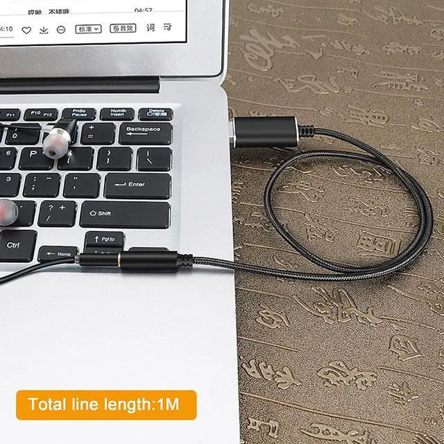 Alt view image 3 of 7 - USB to Audio Jack, USB to Audio Adapter 3.5mm to USB, External Stereo Sound Card for Headset/Microphone/Laptop/PC Wuwai