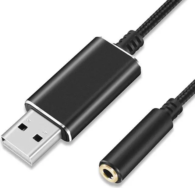 Alt view image 6 of 7 - USB to Audio Jack, USB to Audio Adapter 3.5mm to USB, External Stereo Sound Card for Headset/Microphone/Laptop/PC Wuwai