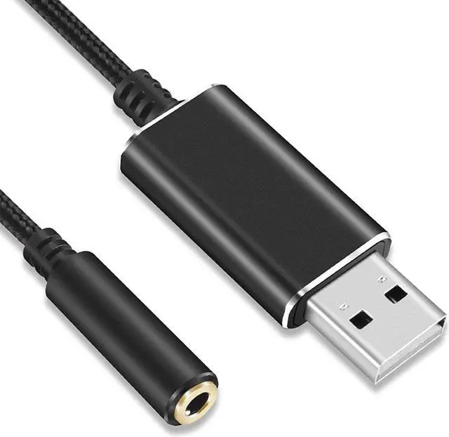 Alt view image 7 of 7 - USB to Audio Jack, USB to Audio Adapter 3.5mm to USB, External Stereo Sound Card for Headset/Microphone/Laptop/PC Wuwai