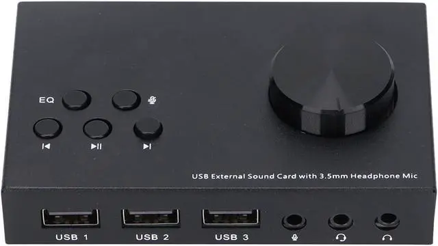 Alt view image 6 of 7 - External Sound Card,USB Audio Adapter,USB Extenrnal Sound Card,Stereo 3.5mm Interface Multi Mode Design Multiple EQ Sound Conversion Audio Adapter