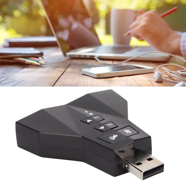 Alt view image 6 of 7 - USB Sound Card, USB Audio Adapter, Audio External Stereo Sound Card, Virtual 7.1 Channel External Stereo Sound Adapter for PS4 Laptop Computer Headphone
