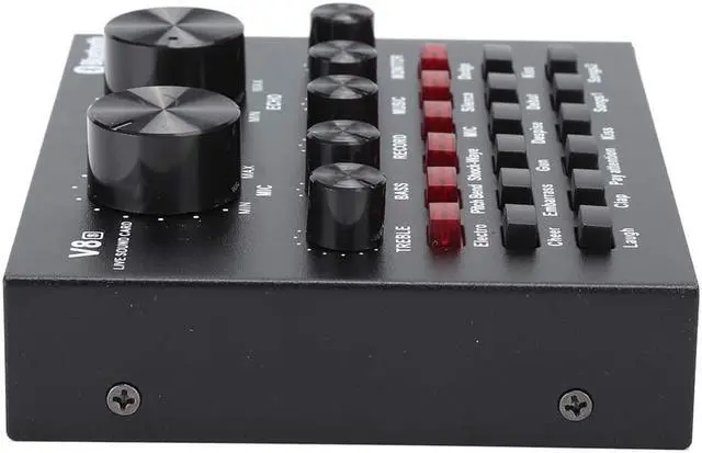 Alt view image 5 of 7 - V8S Sound Card, Live Sound Card, Mobile Phone USB Host Multifunction Computer Karaoke Live Broadcast Sound Card, for Live Recording Home KTV Voice Chat, Durable and Resistant