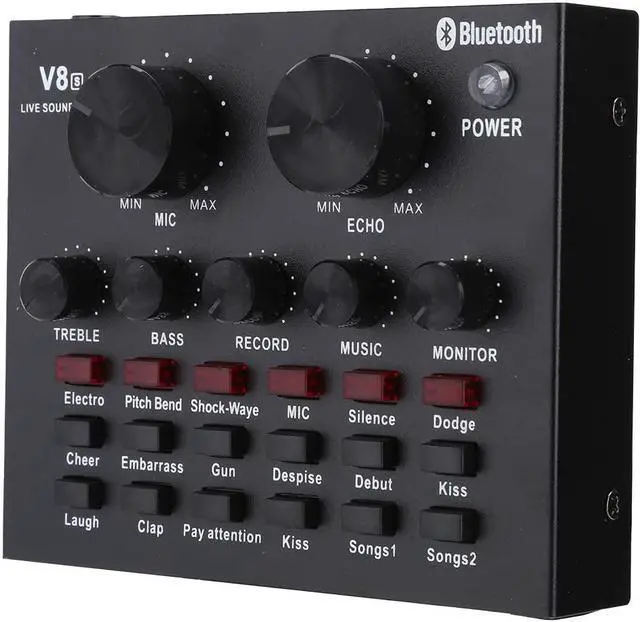 Main image of V8S Sound Card, Live Sound Card, Mobile Phone USB Host Multifunction Computer Karaoke Live Broadcast Sound Card, for Live Recording Home KTV Voice Chat, Durable and Resistant