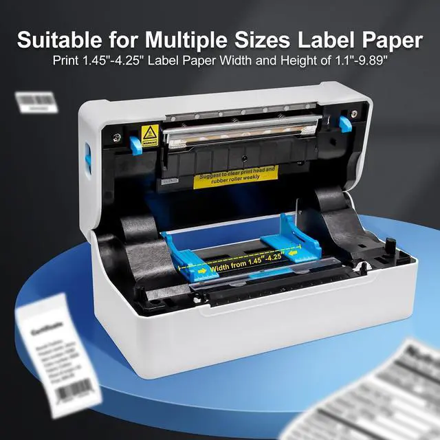 Alt view image 5 of 7 - Milestone Shipping Label Printer ,4x6 Desktop Thermal Label Printer for Shipping Packages Small Business, Compatible with USPS,FedEx,Etsy, Shopify,Ebay,, Compatible Windows and Mac (White)