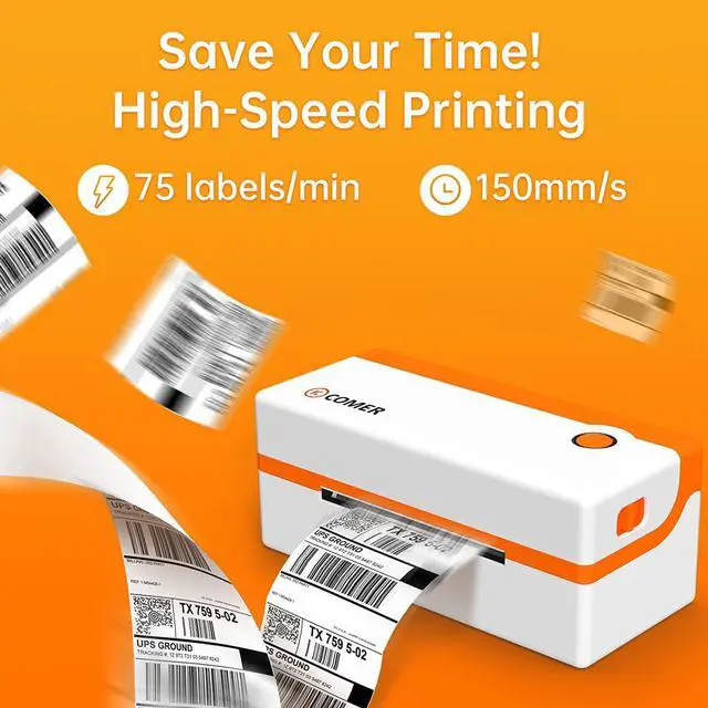 Alt view image 2 of 7 - K COMER Thermal Label Printer 4x6 Shipping Label Printer for Small Business & Shipping Package 203dpi 150mm/s for , Ebay, Shopify, Etsy, UPS, USPS, FedEx, DHL