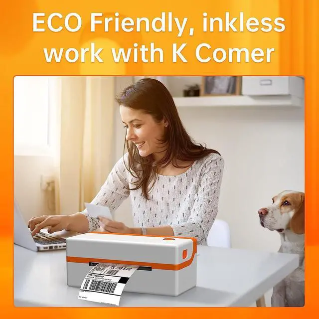 Alt view image 6 of 7 - K COMER Thermal Label Printer 4x6 Shipping Label Printer for Small Business & Shipping Package 203dpi 150mm/s for , Ebay, Shopify, Etsy, UPS, USPS, FedEx, DHL