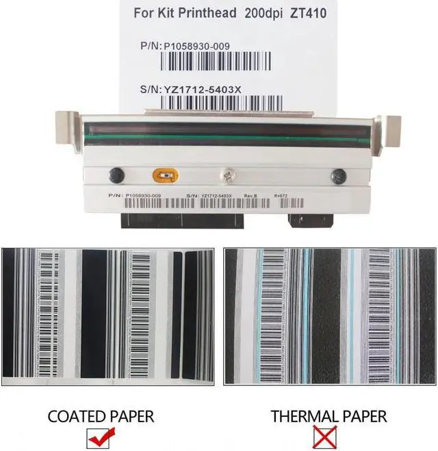 Alt view image 4 of 4 - Printhead For Zebra ZT410 Label Printer 203dpi P1058930-009 Thermal Transfer