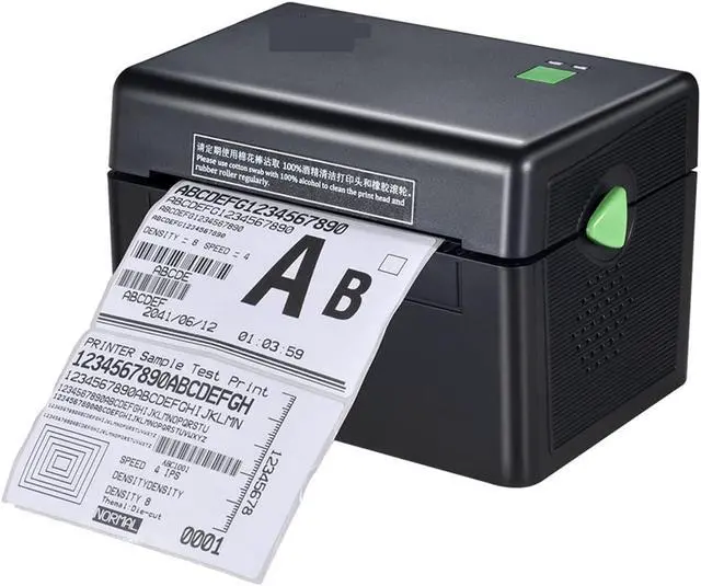 Alt view image 2 of 6 - 4 Inch Label Printer Portable Functional Thermal Printer Support USB Interface 152mm/s Barcode Printer Black White(DT108B Black)