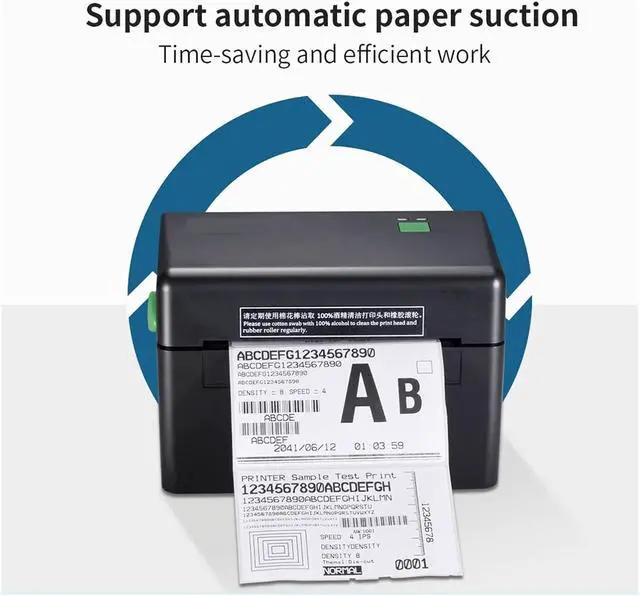 Alt view image 6 of 6 - 4 Inch Label Printer Portable Functional Thermal Printer Support USB Interface 152mm/s Barcode Printer Black White(DT108B Black)
