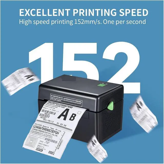 Alt view image 5 of 6 - 4 Inch Label Printer Portable Functional Thermal Printer Support USB Interface 152mm/s Barcode Printer Black White(DT108B Black)