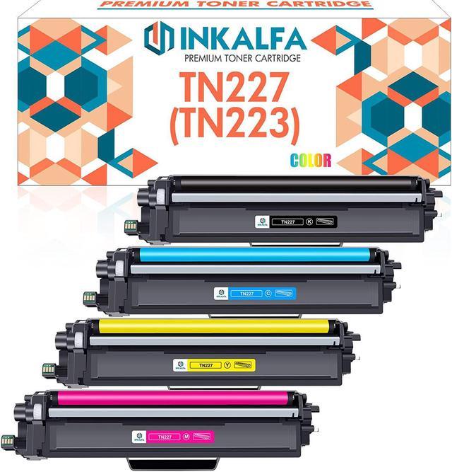 Inkalfa Compatible TN227 Toner Cartridge Replacement for Brother TN227  TN223 TN-227 TN227BK MFC-L3770CDW HL-L3290CDW MFC-L3750CDW MFC-L3710CW  HL-L3270CDW Printer (TN-227BK/C/M/Y High Yield 4 Pack) 
