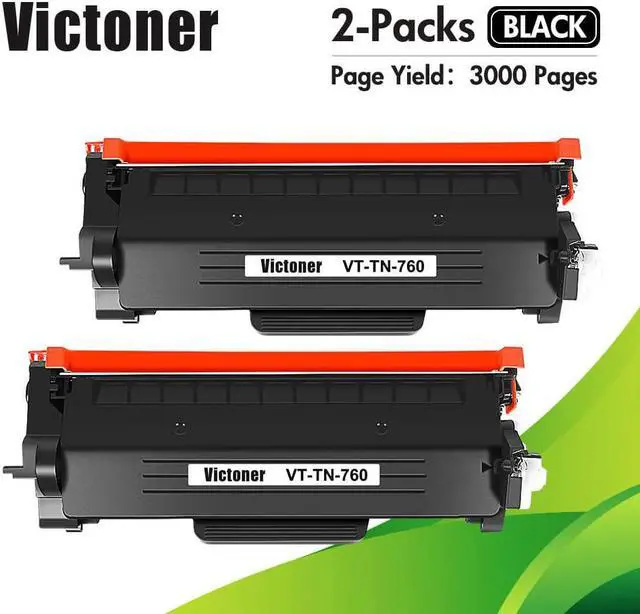 Alt view image 3 of 6 - VICTONER Compatible Toner Cartridge Replacement for Brother TN760 TN-760 TN 760 TN-730 TN730 for HL-L2395DW HL-L2350DW HL-L2390DW L2370DW MFC-L2750DW L2710DW DCP-L2550DW Printer (Black, 2 Pack)