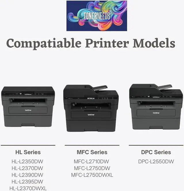 Alt view image 6 of 7 - TONERNEEDS Compatible Brother TN760 Cartridge  Toner Replacement for TN760 TN-760 TN730 to Use with HL-L2350DW HL-L2395DW HL-L2390DW HL-L2370DW MFC-L2750DW MFC-L2710DW DCP-L2550DW (Black,2 Pack)