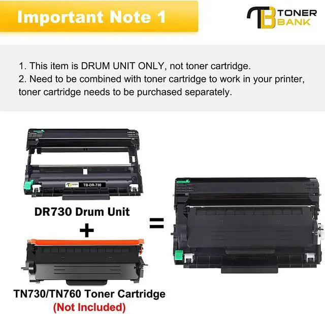 Alt view image 2 of 5 - Toner Bank Compatible Drum Unit Replacement for Brother DR730 DR-730 DR 730 MFC-L2710DW MFC-L2750DW HL-L2370DW HL-L2395DW HL-L2350DW HL-L2390DW DCP-L2550DW MFC-L2750DWXL Printer (Black 1-Pack)