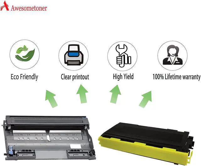 Alt view image 3 of 7 - Awesometoner Compatible Drum & Toner Cartridge Replacement for Brother DR350 TN350 use with MFC-7225, MFC-7420, MFC-7820, PPF-2820, PPF-2910, PPF-2920 (Black, 2-Pack)