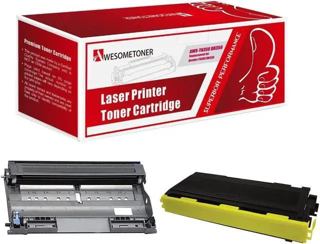 Main image of Awesometoner Compatible Drum & Toner Cartridge Replacement for Brother DR350 TN350 use with MFC-7225, MFC-7420, MFC-7820, PPF-2820, PPF-2910, PPF-2920 (Black, 2-Pack)