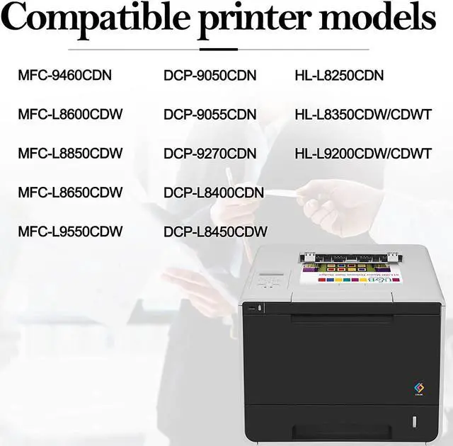 Alt view image 2 of 5 - (5-Pack, 2BK+1C+1M+1Y) TN336BK TN336C TN336M TN336Y High Yield Toner Cartridge Compatible Replacement for Brother TN336 DCP-9050CDN 9055CDN HL-L8250CDN MFC-L8600CDW L9550CDW Printer Toner Cartridge