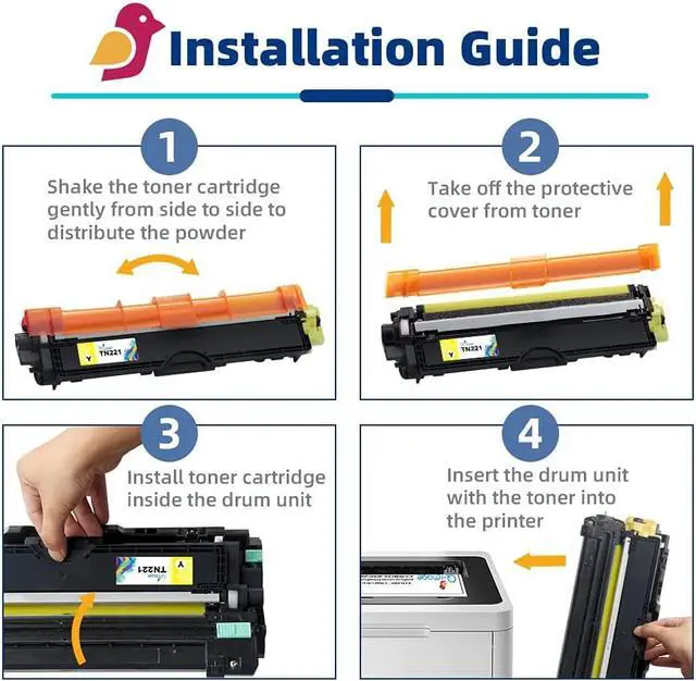 Alt view image 5 of 7 - Q-image Compatible Toner Cartridge Replacement for Brother TN221 TN225 TN-221 for HL-3170CDW MFC-9130CW HL-3140CW HL-3180CDW MFC-9330CDW MFC-9340CDW (2 Black, 1 Cyan, 1 Magenta, 1 Yellow, 5-Pack)