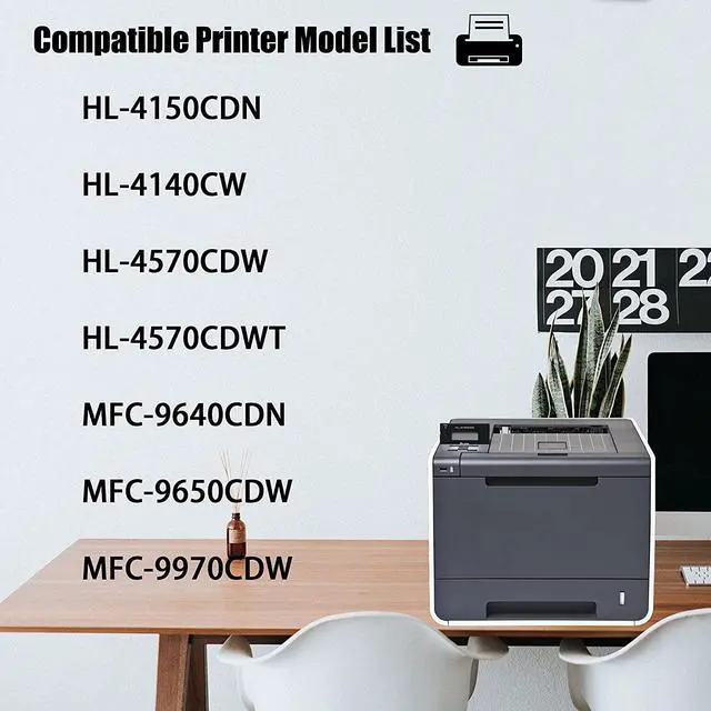 Alt view image 2 of 7 - 4 Pack 1BK+1C+1M+1Y TN310 TN-310 Compatible Toner Cartridge Replacement for Brother MFC-9640CDN 9650CDW 9970CDW Printer Ink Cartridge.