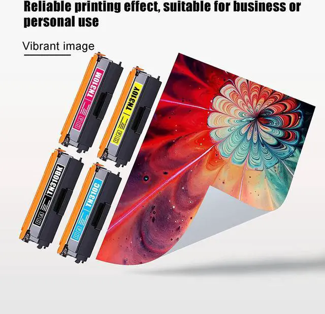 Alt view image 6 of 7 - 4 Pack 1BK+1C+1M+1Y TN310 TN-310 Compatible Toner Cartridge Replacement for Brother MFC-9640CDN 9650CDW 9970CDW Printer Ink Cartridge.