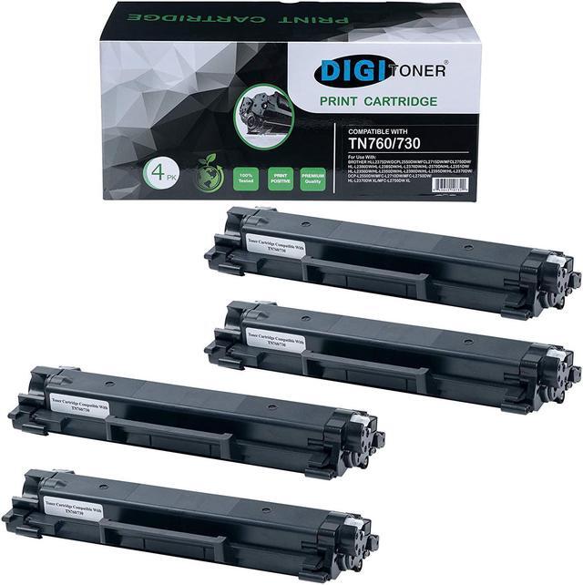 Main image of DIGITONER Compatible Toner Cartridge Replacement with Chip for Brother TN760 TN730 TN-760 TN-730, Black [4 Pack]