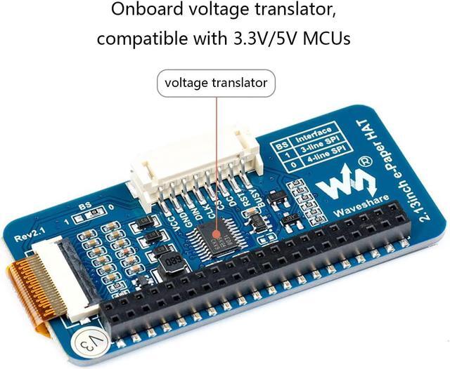 Alt view image 3 of 7 - 2.13inch E-Ink Display HAT V3 Version, Black,White Two-Color 250x122 Pixel E-Paper Screen LCD for Raspberry Pi 4B/3B+/3B/2B/Zero/Zero W/Zero WH and Jetson Nano SPI Interface Support Partial Refresh
