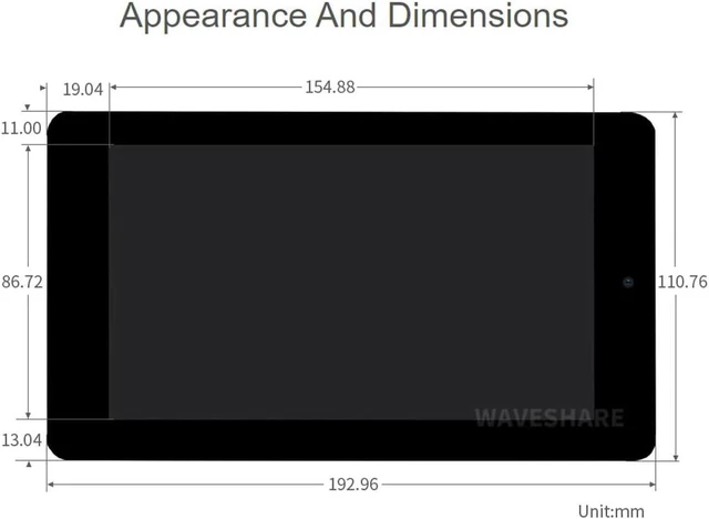 Alt view image 7 of 7 - Waveshare 7inch Capacitive Touch Display Compatible with Raspberry Pi 4B/3B+/3A+/3B/2B/B+/A+/CM3/3+/4 with 5MP Front Camera 800×480 Resolution DSI Interface