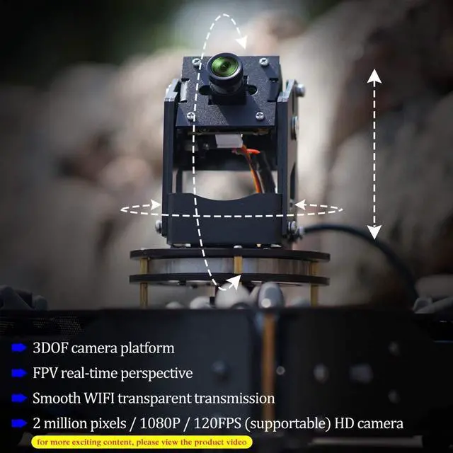 Alt view image 6 of 7 - Yahboom Raspberry Pi Robot Pi 4B Kit Mecanum Wheel 3-DOF Camera Python Robotic Car for Adults AI Object Recognitn Tracking (Raspblock Without Pi)