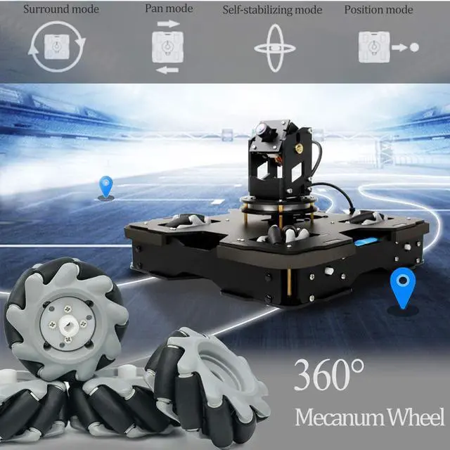Alt view image 7 of 7 - Yahboom Raspberry Pi Robot Pi 4B Kit Mecanum Wheel 3-DOF Camera Python Robotic Car for Adults AI Object Recognitn Tracking (Raspblock Without Pi)