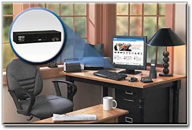 Alt view image 4 of 5 - Tripp Lite 4-Port Desktop KVM Switch, USB-B, VGA HD15 Input, USB Keyboard & Mouse Inputs, 3-Year Warranty (B006-VU4-R)