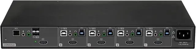 Alt view image 2 of 6 - Vertiv Avocent 4-Port HDMI 4K Ultra HD KVM Switch (SV240H)