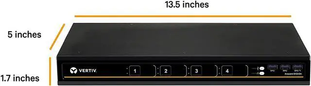 Alt view image 3 of 6 - Vertiv Avocent 4-Port HDMI 4K Ultra HD KVM Switch (SV240H)