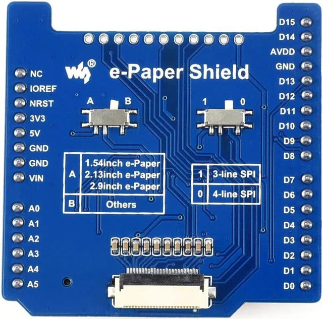 Alt view image 3 of 7 - Waveshare Universal Driver Board Shield for Connecting/NUCLEO and E-Paper Raw Panels Supports Various SPI Interface E-Paper from Waveshare