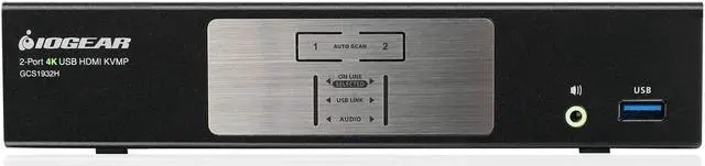 Alt view image 2 of 4 - IOGEAR 2-Port HDMI 4K KVMP Switch - 2-Port USB 3.1 Hub Transfer Rate 5Gbps - 4K 60Hz - Control 2 Computers w/1 Keyboard Mouse - HD Audio - Auto Scan Mode - TAA - Mac / Win - GCS1932H