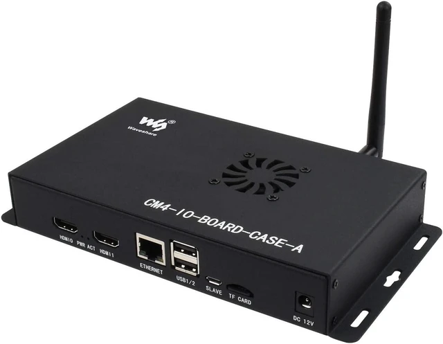 Alt view image 2 of 7 - Waveshare Metal Box (A) Designed for Official Raspberry Pi Compute Module 4 IO Board Comes with Cooling Fan Mini Computer Chassis Robust and Dust-Proof Nice Looking
