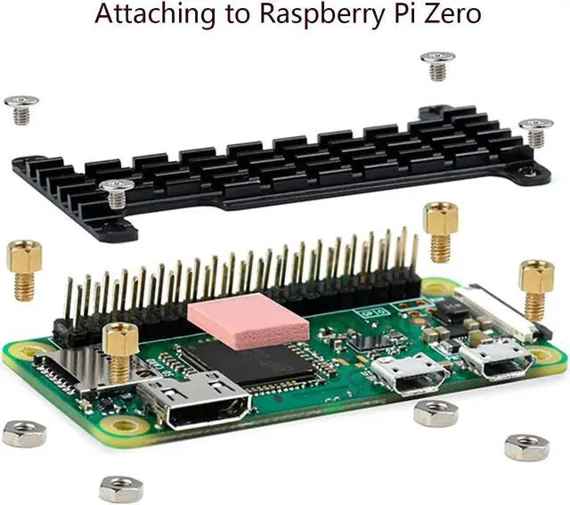Alt view image 3 of 7 - Heatsink with Thermal Tapes, Aluminum Heatsink Cooler for Raspberry Pi Zero 2 W/Pi Zero 2 WH/Raspberry Pi Zero/Zero W/Zero WH