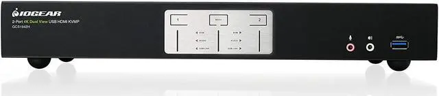 Alt view image 3 of 4 - IOGEAR 2-Port 4K Dual View KVMP Switch with HDMI Connection, USB 3.0 Hub and Audio (TAA) GCS1942H