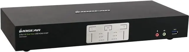 Alt view image 2 of 4 - IOGEAR 2-Port 4K Dual View KVMP Switch with HDMI Connection, USB 3.0 Hub and Audio (TAA) GCS1942H
