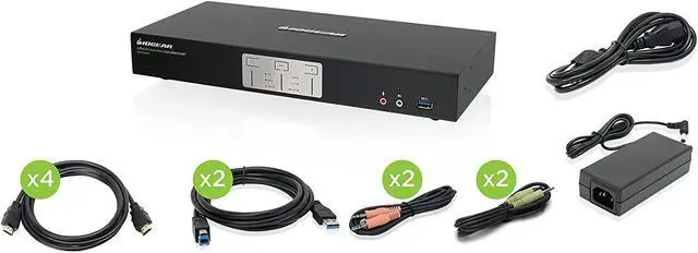 Main image of IOGEAR 2-Port 4K Dual View KVMP Switch with HDMI Connection, USB 3.0 Hub and Audio (TAA) GCS1942H