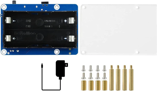 Main image of Waveshare UPS HAT (B) for Raspberry Pi 5V Uninterruptible Power Supply 5A High Current with Pogo Pins Connector