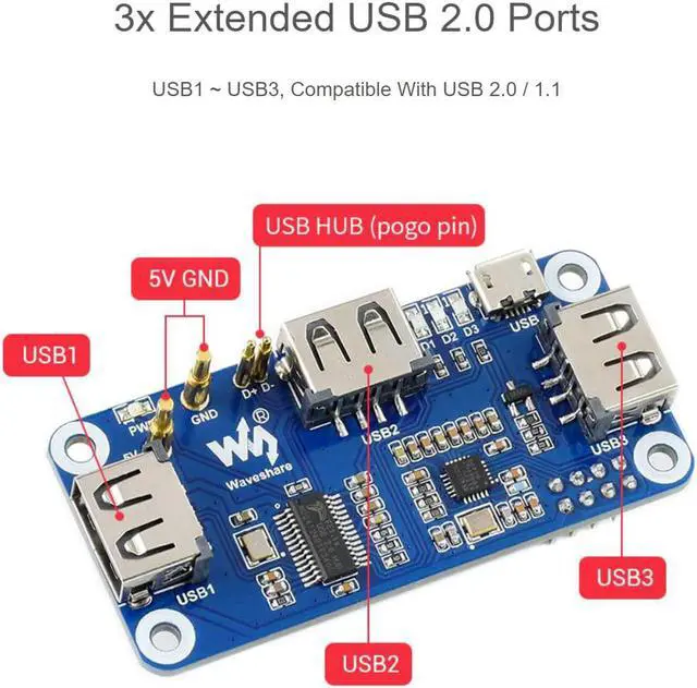 Alt view image 4 of 6 - waveshare PoE Ethernet USB HUB HAT with Box ABX Case for Raspberry Pi Zero/Zero W/2 W/Zero WH/2 WH, with 1 RJ45 10/100M Ethernet Port, 3 USB Ports Compatible with USB2.0/1.1,802.3af-Compliant