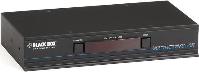 Main image of Black Box KVM Switch Single-Head VGA USB True Emulation Audio 4-Port