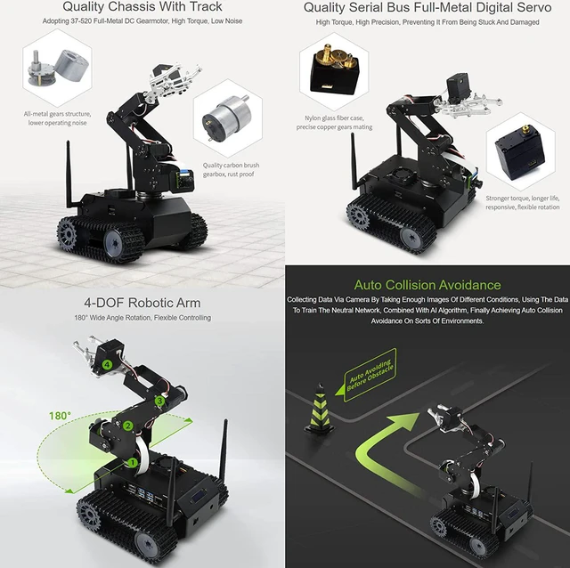 Alt view image 5 of 7 - Waveshare JETANK AI Kit, AI Tracked Mobile Robot, AI Vision Robot, Includes Waveshare Jetson Nano Dev Kit 4GB (NOT Support Nano 2GB)