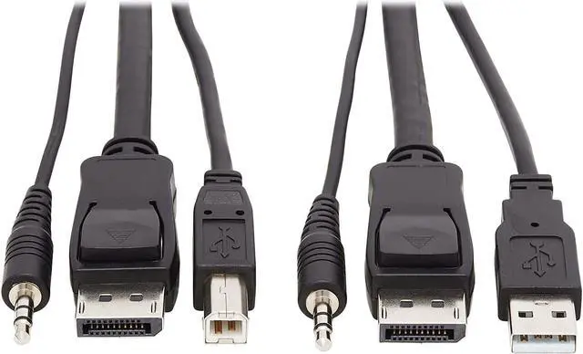 Main image of Tripp Lite DisplayPort KVM Cable Kit 3 in 1 4K USB 3.5mm Audio 3xM/10ft (P783-010)