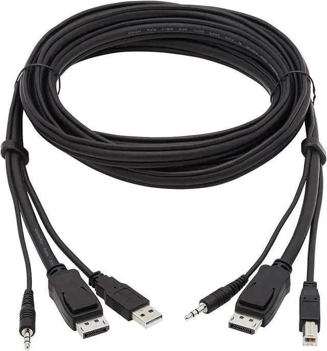 Alt view image 2 of 7 - Tripp Lite DisplayPort KVM Cable Kit 3 in 1 4K USB 3.5mm Audio 3xM/10ft (P783-010)