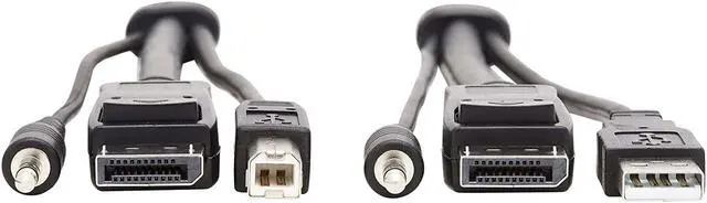 Alt view image 3 of 7 - Tripp Lite DisplayPort KVM Cable Kit 3 in 1 4K USB 3.5mm Audio 3xM/10ft (P783-010)