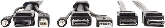 Alt view image 3 of 7 - TRIPP LITE Dual DisplayPort KVM Cable Kit 4K USB 3.5 mm Audio 3xM/10ft (P783-010-DP)