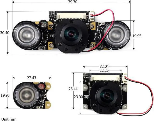 Alt view image 7 of 7 - Compatible with NVIDIA Jetson Nano Camera IMX219-160 8MP IR-Cut Infrared Night Vision Camera Module for Jetson Nano and Raspberry Pi Compute Module,162° FOV with IMX219 Sensor