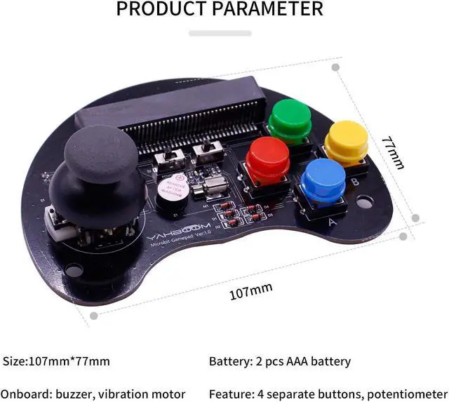 Alt view image 5 of 7 - Yahboom Micro Bit Robotic Control Handle Game Joystick STEM Education Graphic Compatible with Micro:bit V2 V1.5 for Kids (Without Microbit) (Handle Without microbit v2)